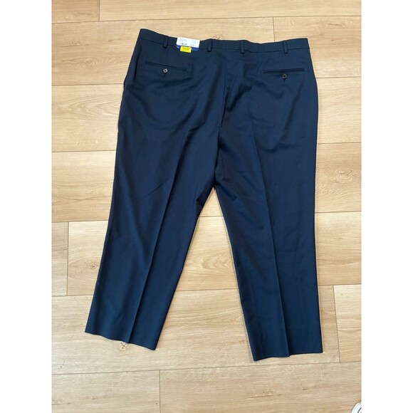 Hart Schaffner Marx Men's Navy Blue Flat Front Dress Pants 46R - Picture 5 of 7